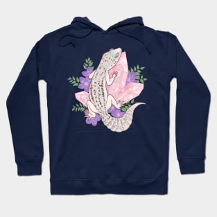 Leopard Gecko with Rose Quartz Hoodie